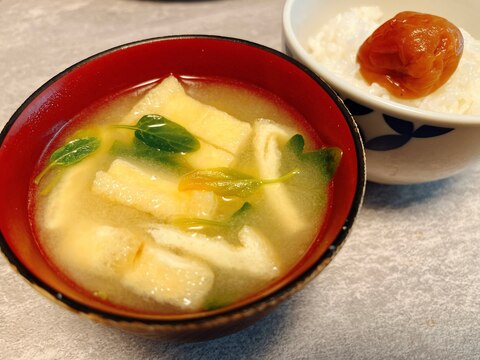 間引きほうれん草の味噌汁